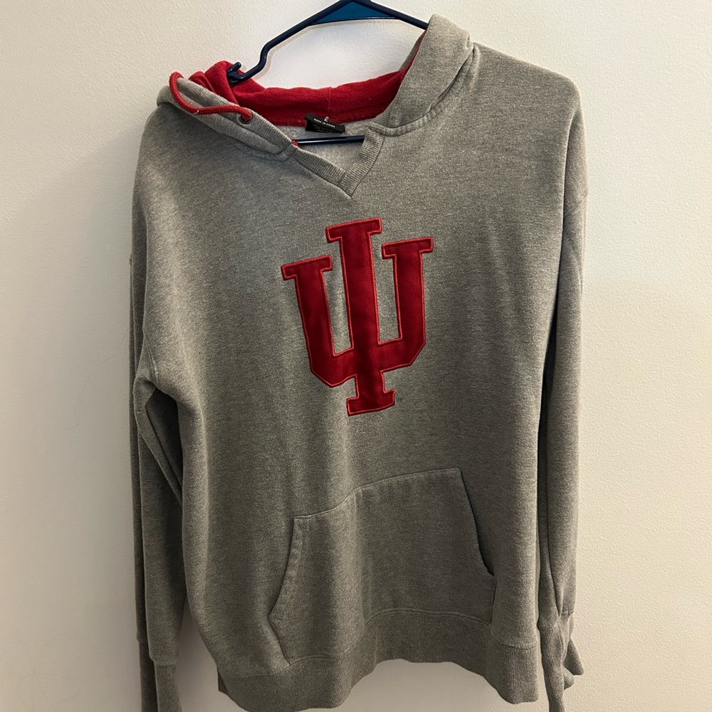 Gray and Red University Hoodie
